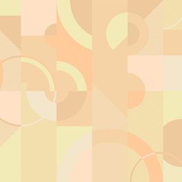 Фактурные абстрактные рисунки с кругами на обоях "Memphis" арт.D7 005 из коллекции Bon Voyage, Milassa для детской в акварельных желтом, персиковом и оранжевом цветах